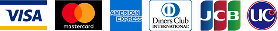 VISA、MASTER、JCB、AMEX、DINERS、UC
